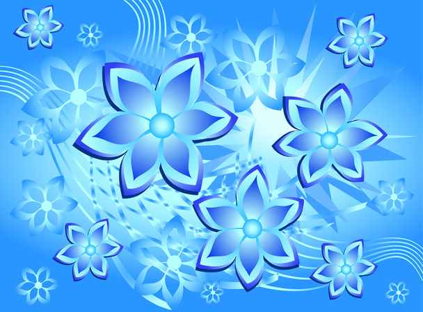 Pattern with lines and flowers - Vector, Image