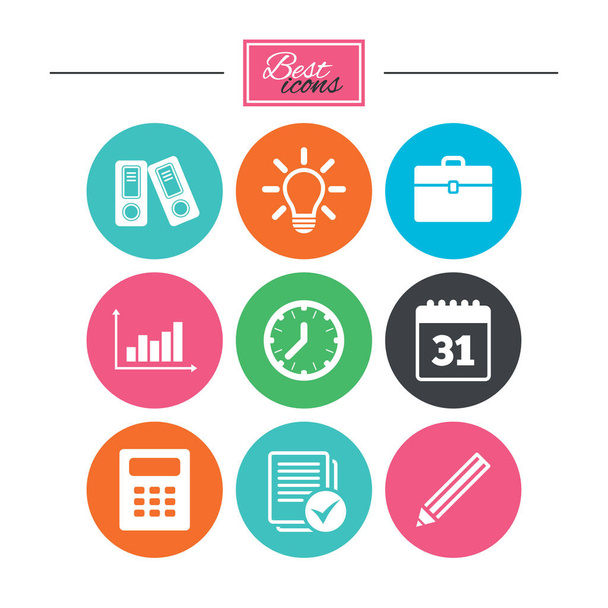 Office, documents and business icons. - Vector, Image