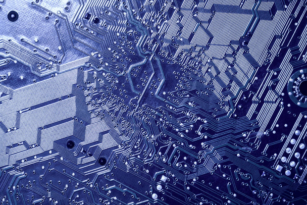 Fondo de tecnología de placa de circuito azul - Foto, imagen