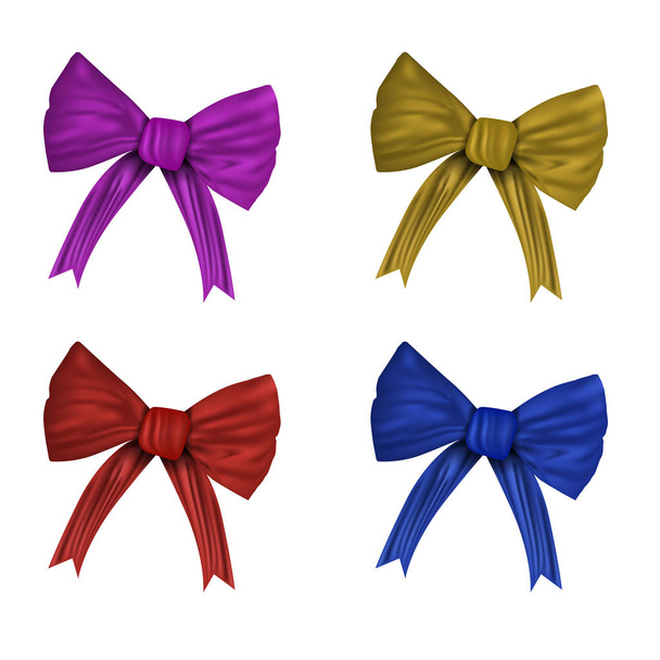 Colore bow set isolato su sfondo bianco vettoriale illustrazione e
 - Vettoriali, immagini