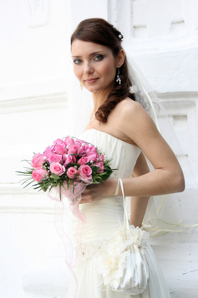 linda noiva com buquê
 - Foto, Imagem