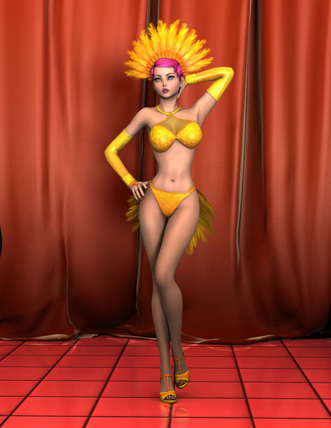 3D CG rendering of a sexy dancer - Фото, изображение