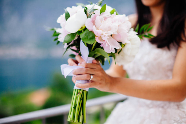 wedding bouquet orchids and peonies - Photo, Image