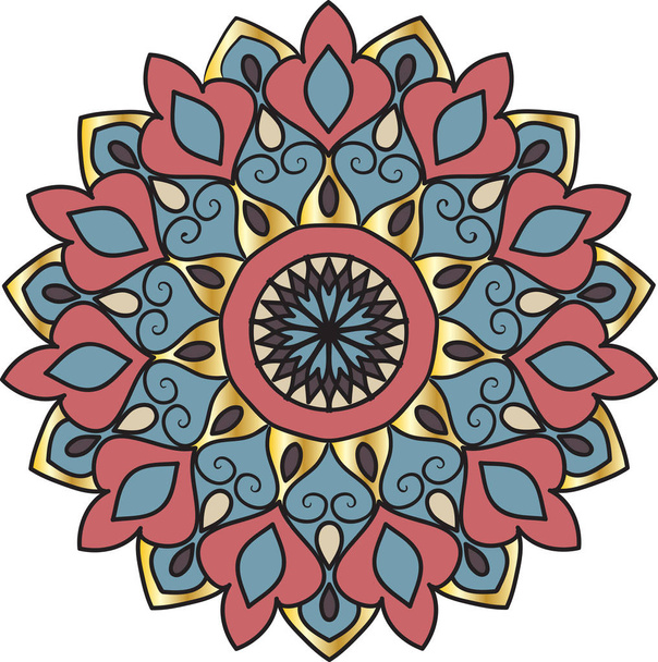 virágos etnikai mandala - Vektor, kép
