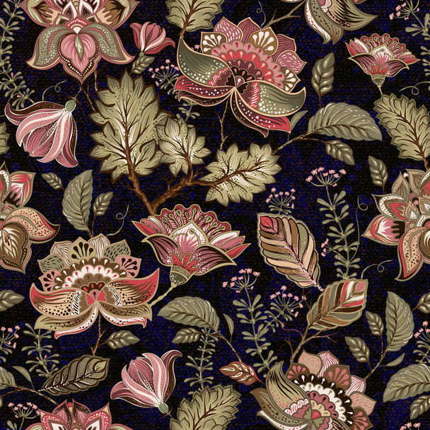 カラフルなシームレス パターン。花の背景。花の壁紙 - ベクター画像