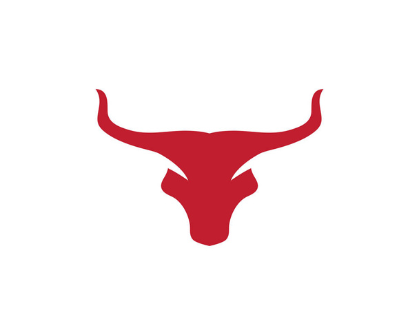 赤い牛の牡牛のロゴのテンプレートのアイコンのイラスト - ベクター画像