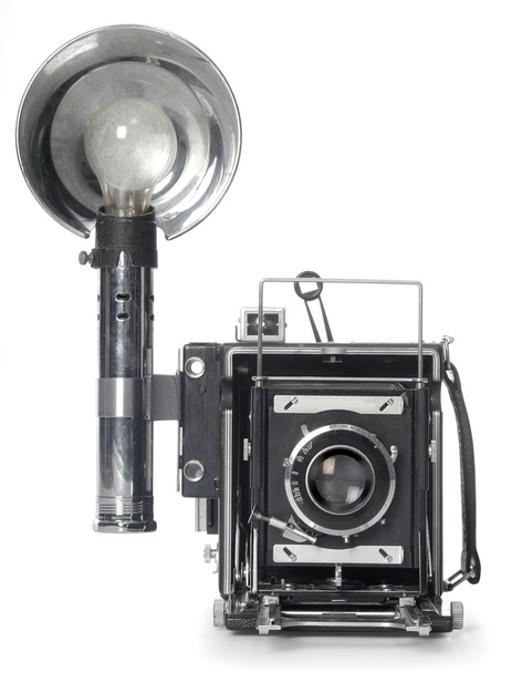 Vista frontal de la cámara flash retro
 - Foto, imagen