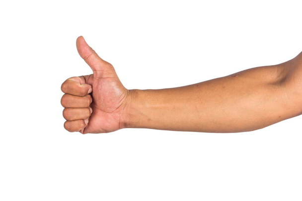 Αρσενικό χέρι απομονωμένο σε λευκό φόντο - Φωτογραφία, εικόνα