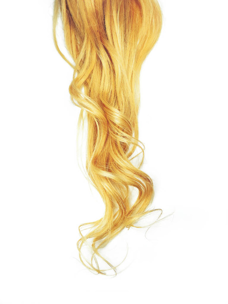 kıvırcık sarı saçlı, izole - Fotoğraf, Görsel