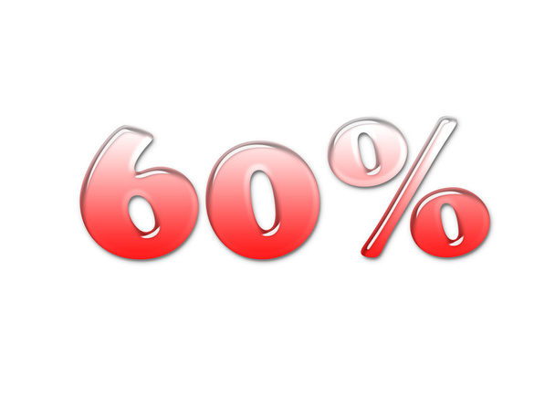 3D red percentage symbol - Photo, Image