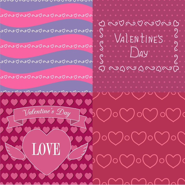 Valentines' day hearts seamless set. - Vetor, Imagem