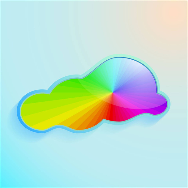 Vektor Farben Gruß Wolke Hintergrund - Vektor, Bild