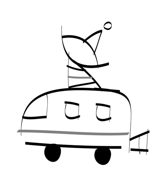 Colorless bus - Vector, Image