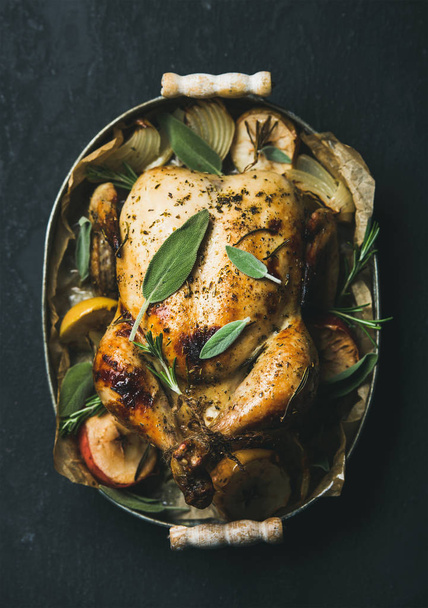 Oven roasted chicken - Photo, image