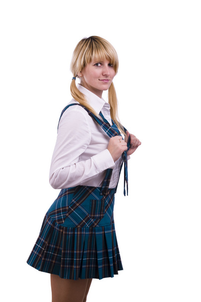 Senior high school girl in uniform - Fotoğraf, Görsel