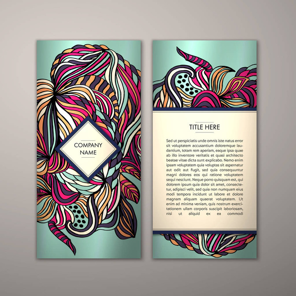 Flyer template with abstract ornament - Vector, afbeelding