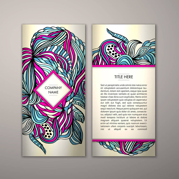 Flyer template with abstract ornament - Vector, afbeelding