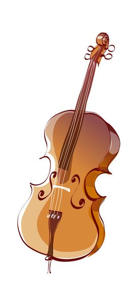 Brown double bass - Vector, Image