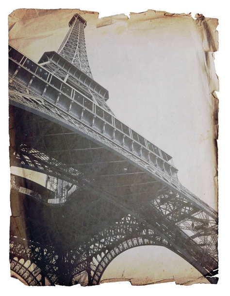 Eiffeltoren - retro briefkaart stijl. - Foto, afbeelding