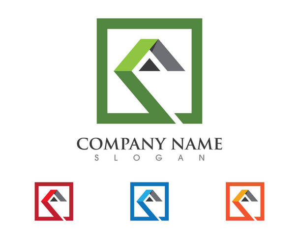 Eigenschap en bouw Logo ontwerp voor business corporate teken. Vector Logo - Vector, afbeelding