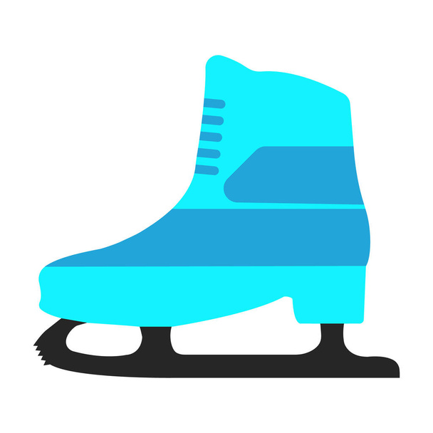 Winter sports equipment on white background. Flat isolated Skates icon. Vector Illustration - Vector, Image