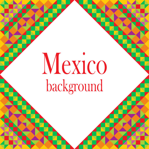 Mexico frame. Pixel bright background in Mexican style - Вектор,изображение