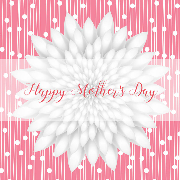 Happy Mother's Day - Lovely Greeting Card with pink chrysanthemum in the background. - Vektori, kuva