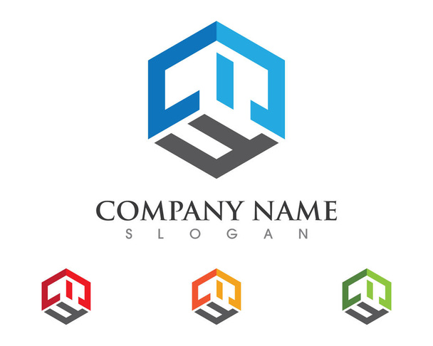 Ingatlanok és építési Logo design üzleti vállalati jele - Vektor, kép