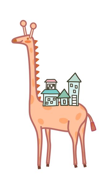Жирафа та міста
 - Вектор, зображення