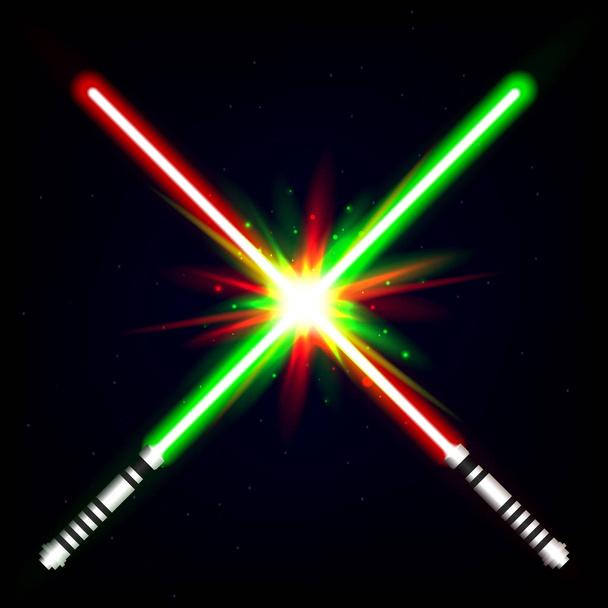Crossed light swords - Vector, imagen