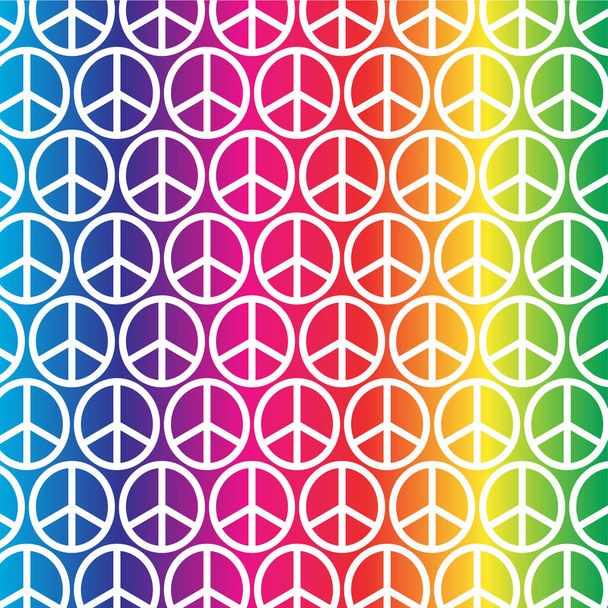 pattern of rainbow peace signs  - Vector, Image