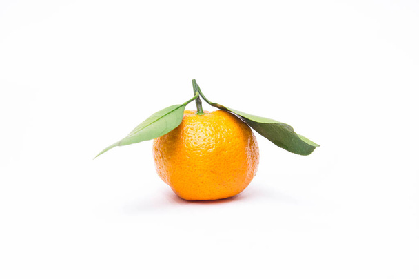 Fresh juicy ripe tangerines, isolated on a white background - 写真・画像