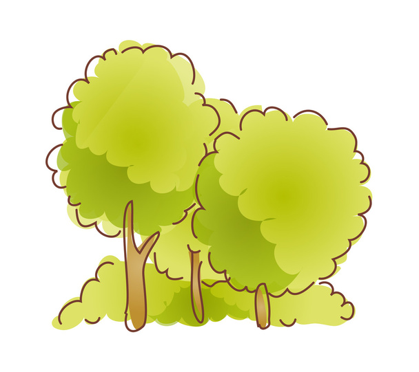 Green trees and bushes - Vector, Image