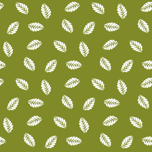 seamless leaf pattern and background vector illustration - Vetor, Imagem