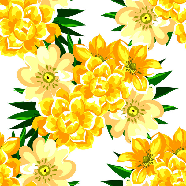 beautiful flowers ornament - Вектор,изображение