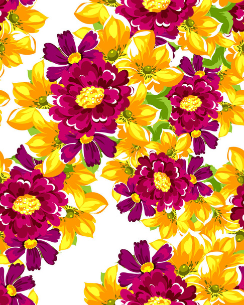 beautiful flowers ornament - Vector, Imagen