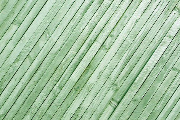 Green toned wood wall texture. - Zdjęcie, obraz