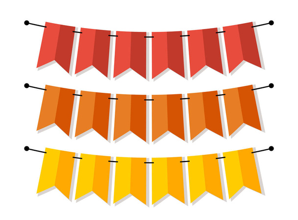 orange and yellow bunting flags - Vector, imagen
