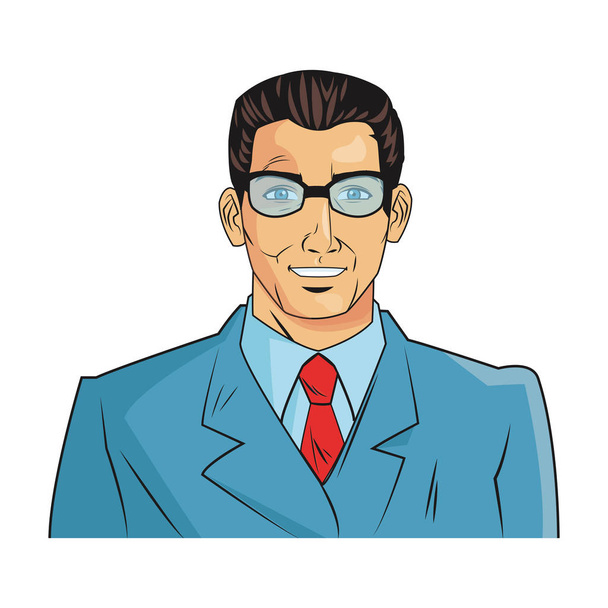 Ізольований чоловік мультфільм з дизайном костюма
 - Вектор, зображення