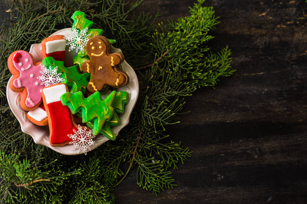 Concepto de Navidad con pan de jengibre
 - Foto, Imagen