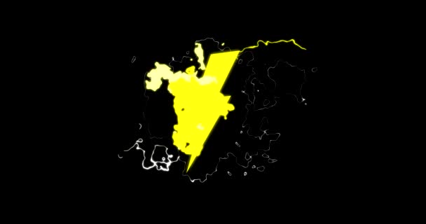     Elektriciteit Lightning Sparks knippert op het scherm in blauw en geel Cgi geworden Cartoon-animatie  - Video