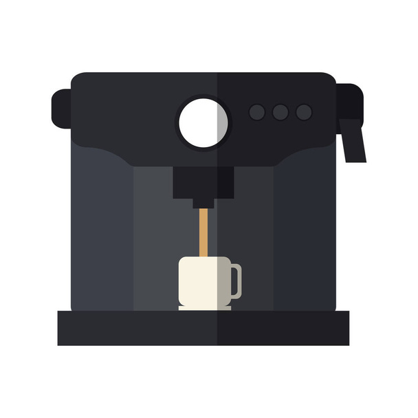 Elszigetelt kávé géptervezés - Vektor, kép