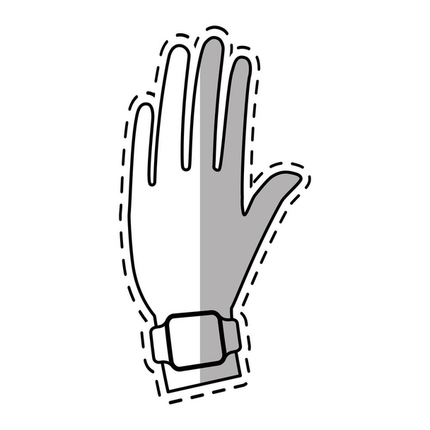 hand with smart watch trendy wearable shadow - Vector, Image