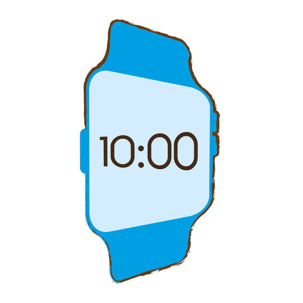 blue digital smart watch time screen - Vektor, obrázek