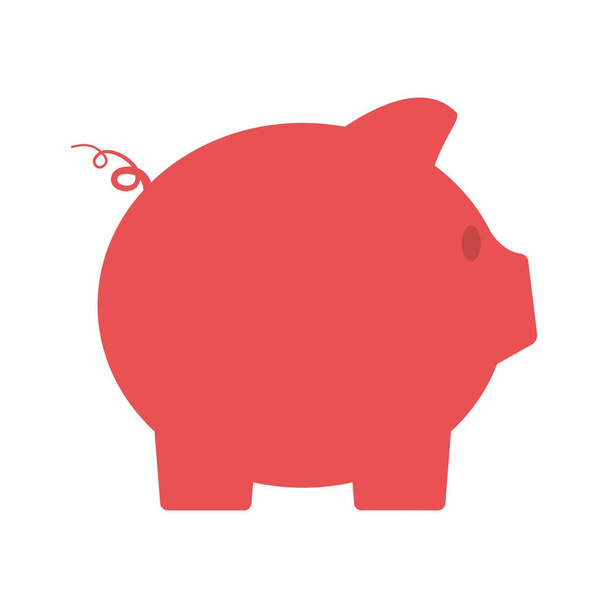pembe domuzcuk kaydetmek para banka - Vektör, Görsel
