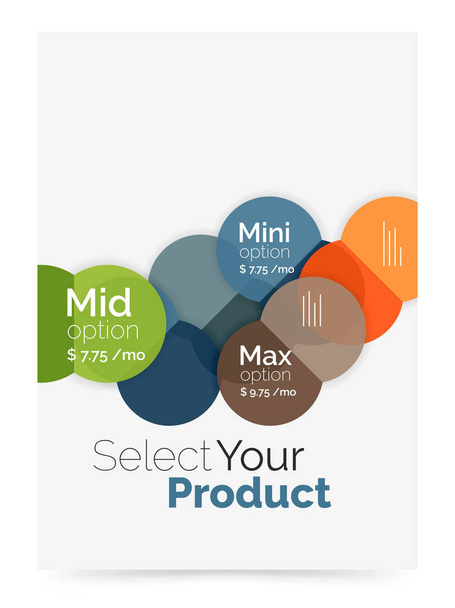 Mise en page d'entreprise - sélectionnez votre produit avec des options d'échantillon
 - Vecteur, image