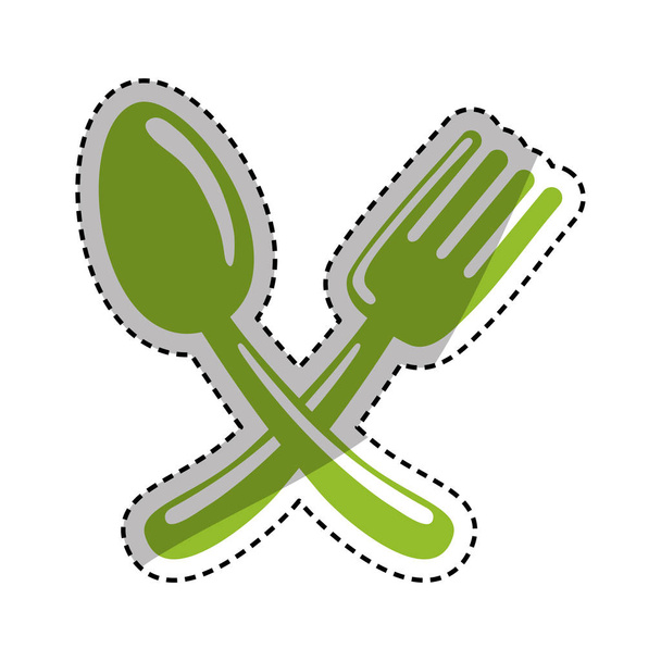 Símbolo de talheres restaurante
 - Vetor, Imagem