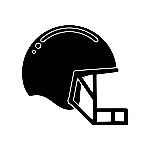 silueta helmu maska americké fotbalové vybavení - Vektor, obrázek
