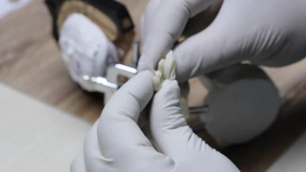 Ceramet implant creature process at laboratory. - Felvétel, videó