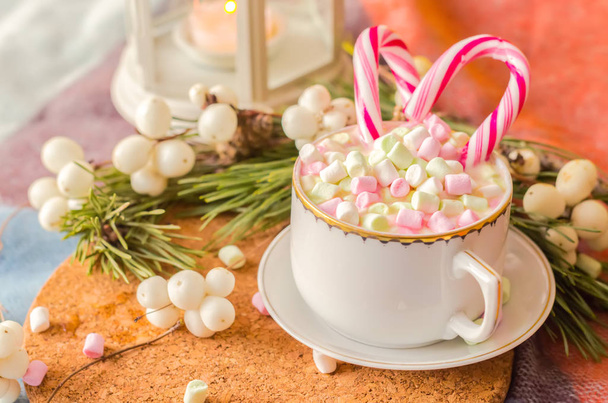 Cup of hot cocoa with marshmallows - Photo, Image